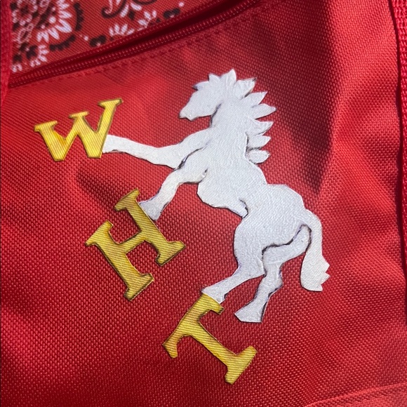 # 0796+ Red Beach Tote Bag W/ WHT Logo Art… - Picture 10 of 10